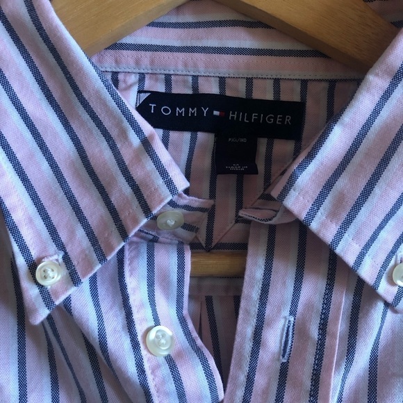 Tommy Hilfiger Striped Cotton Oxford Coastal Button Down Shirt Medium - Picture 7 of 9